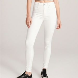 Abercrombie & Fitch High Rise White Skinny Jeans